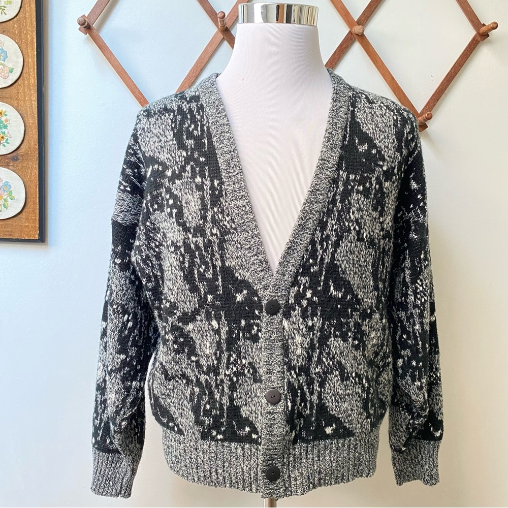 Vintage 1980s Abstract Funky Cardigan